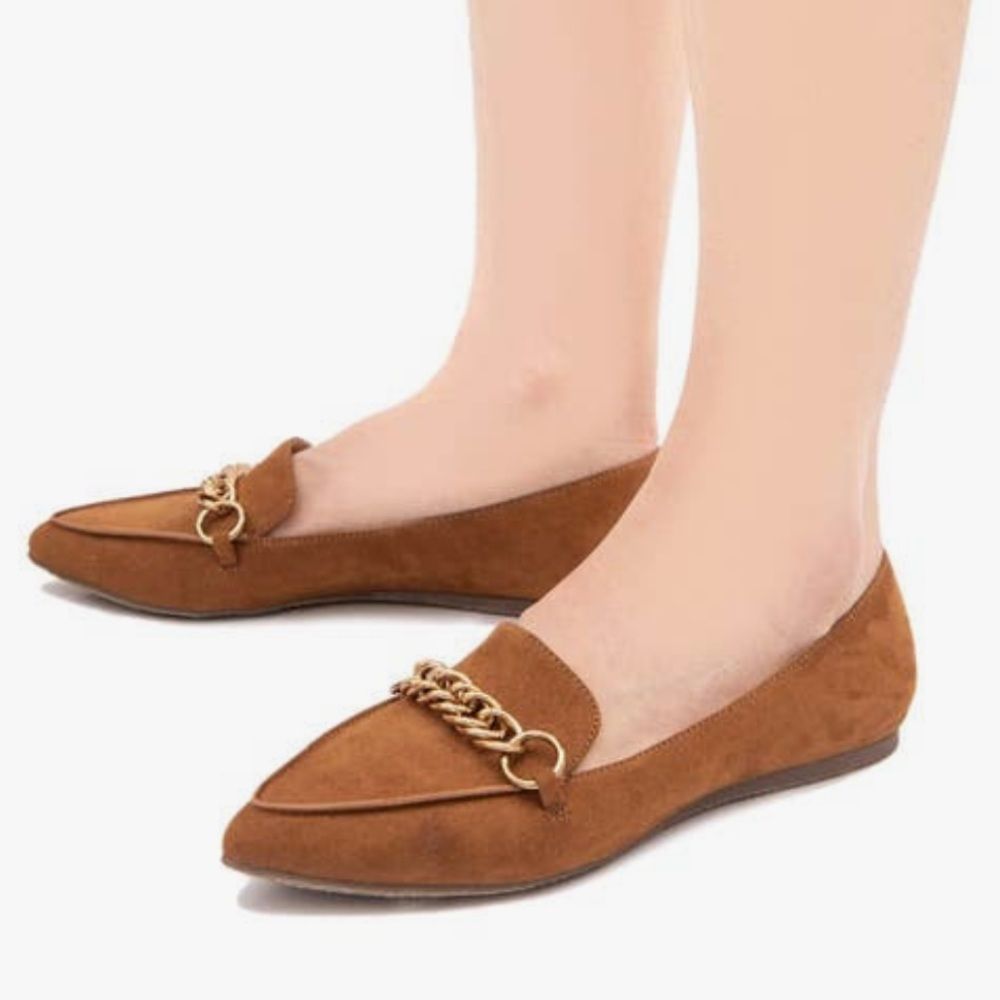 SODA Miles Gold Chain Comfort Loafer Flat